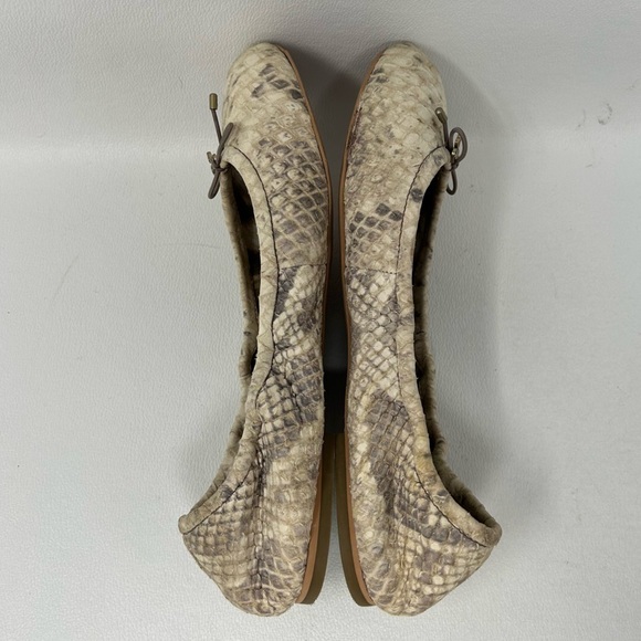 Sam Edelman Felicia Ballet Flat Ballerina Python Snake Skin Leather Bow Sz 8M - Picture 11 of 14
